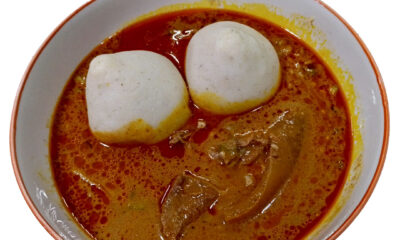Banku with Groundnut Soup & Assorted Meat
