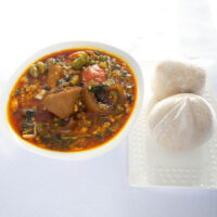 Banku with Okro Soup & Assorted Meat