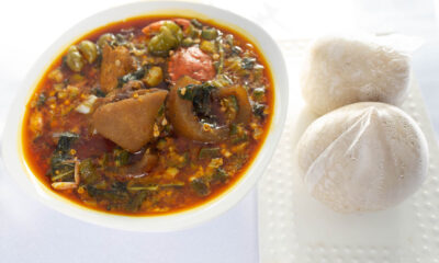 Banku with Okro Soup & Assorted Meat