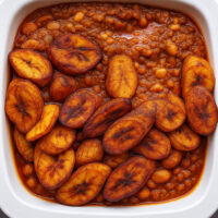 Beans Stew with Fried Ripe Plantain