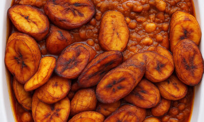 Beans Stew with Fried Ripe Plantain