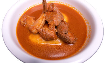 Fufu with Light Soup & Assorted Meat