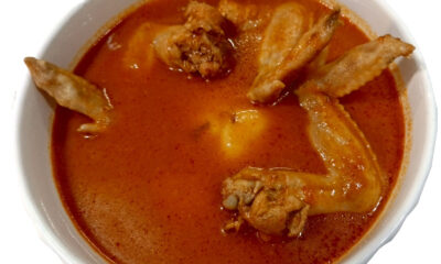 Fufu with Light Soup & Chicken Wings