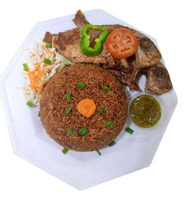 Jollof Rice with Fried Fish