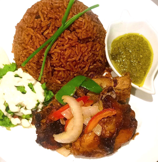 Jollof Rice with Grilled Chicken