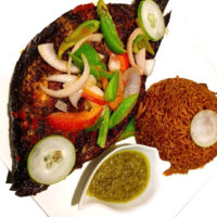 Jollof Rice with Grilled Tilapia