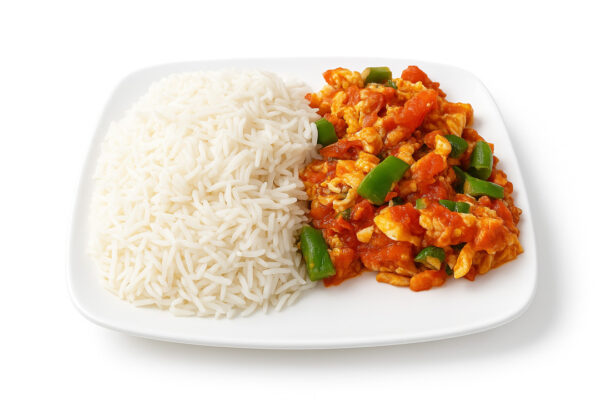Plain Rice with Gravy Stew