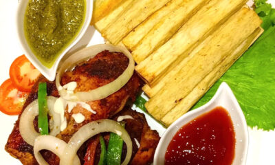Yam Chips with Grilled Chicken
