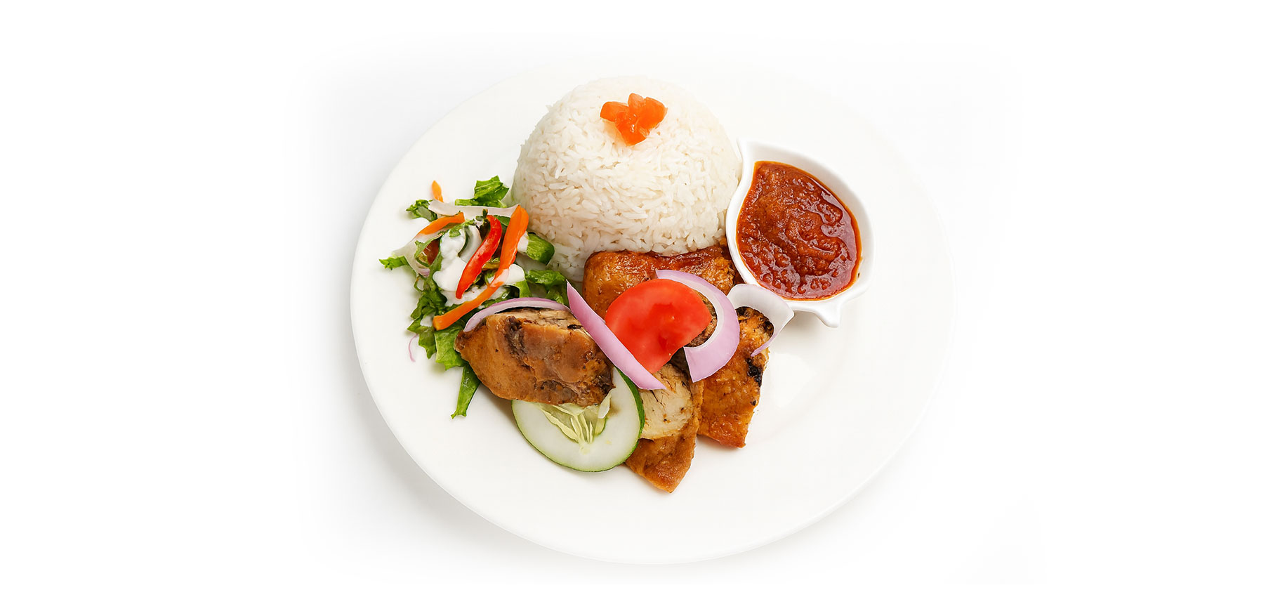 Rice, Chicken, and Salad